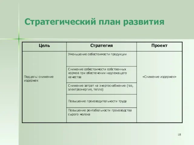 Стратегический план развития