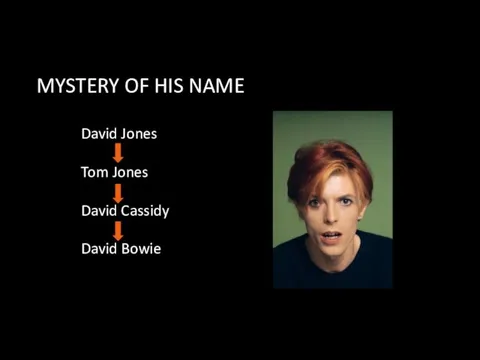MYSTERY OF HIS NAME David Jones Tom Jones David Cassidy David Bowie