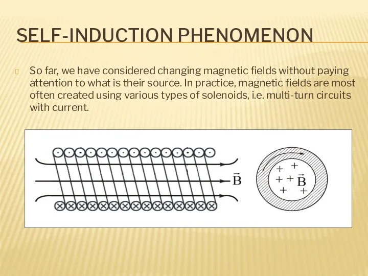 SELF-INDUCTION PHENOMENON So far, we have considered changing magnetic fields without paying attention