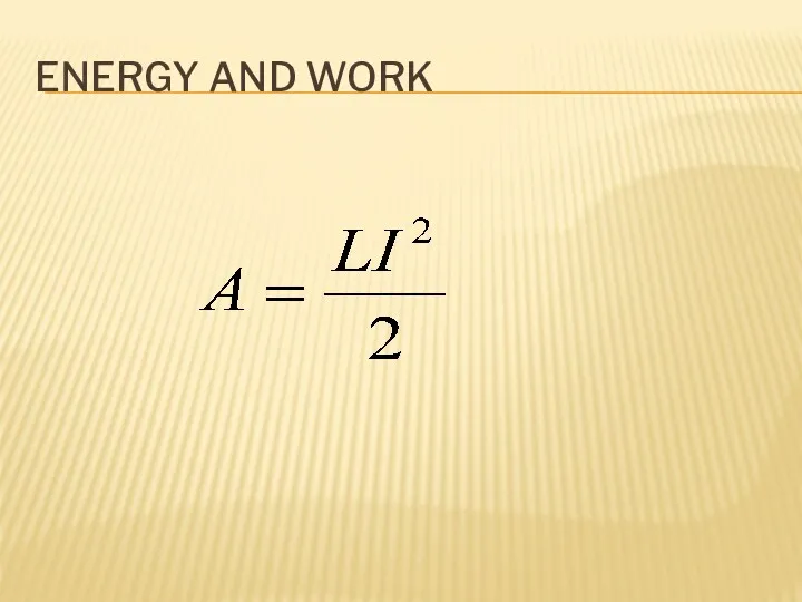 ENERGY AND WORK