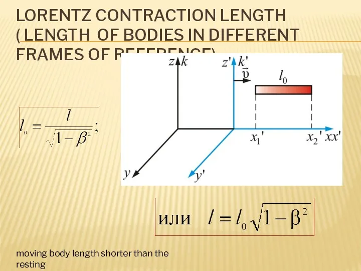 LORENTZ CONTRACTION LENGTH ( LENGTH OF BODIES IN DIFFERENT FRAMES OF REFERENCE) moving