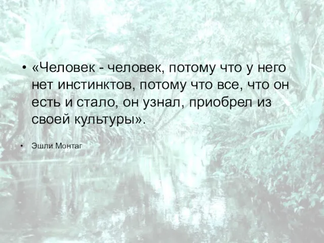 «Человек - человек, потому что у него нет инстинктов, потому