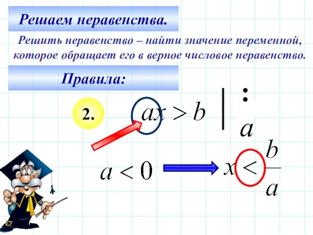 Решаем неравенства. Решить неравенство – найти значение переменной, которое обращает его в верное