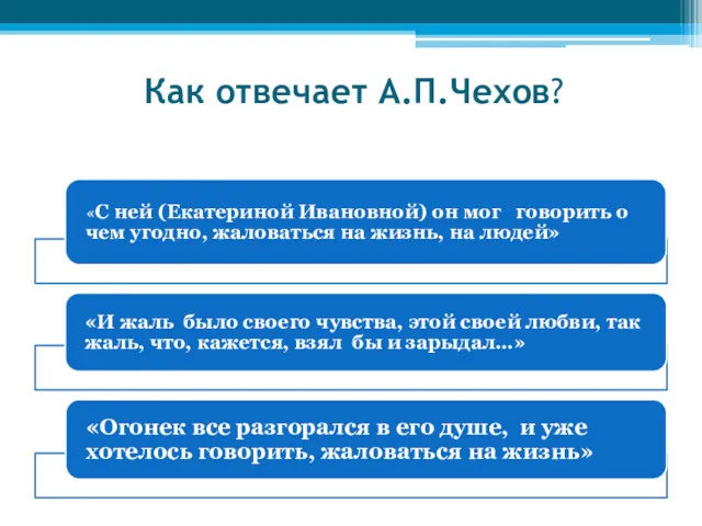 Как отвечает А.П.Чехов?