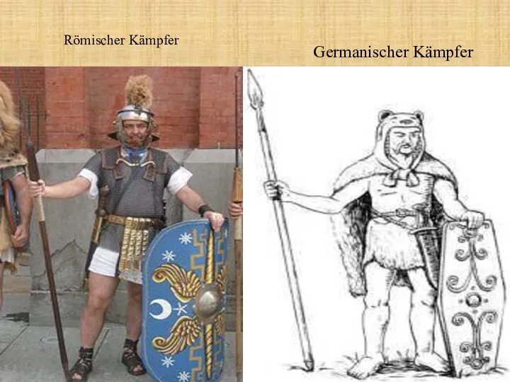 Römischer Kämpfer Germanischer Kämpfer