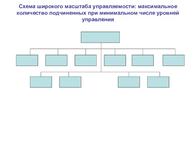 Схема широкого масштаба управляемости: максимальное количество подчиненных при минимальном числе уровней управления