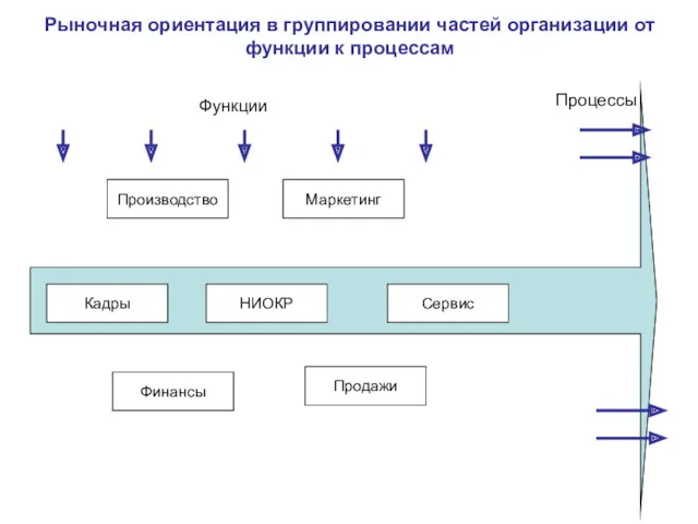 Рыночная ориентация в группировании частей организации от функции к процессам