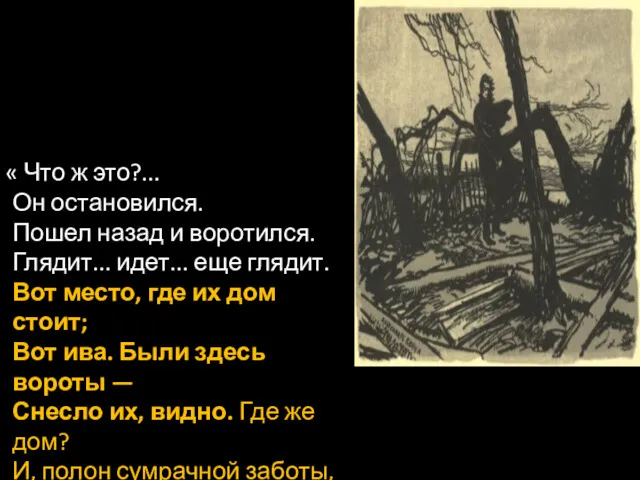 « Что ж это?... Он остановился. Пошел назад и воротился.