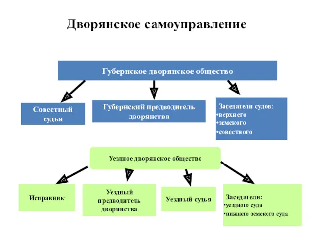 Дворянское самоуправление Губернское дворянское общество Губернский предводитель дворянства Совестный судья