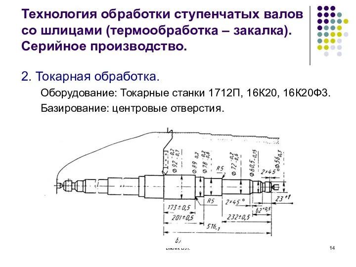 Бибик В.Л. Технология обработки ступенчатых валов со шлицами (термообработка –