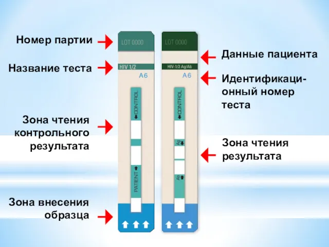 Номер партии Название теста Зона чтения контрольного результата Зона чтения