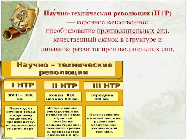 Нау́чно-техни́ческая революция (НТР) — коренное качественное преобразование производительных сил, качественный