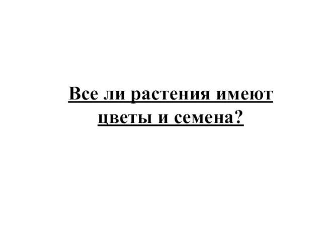 Все ли растения имеют цветы и семена?