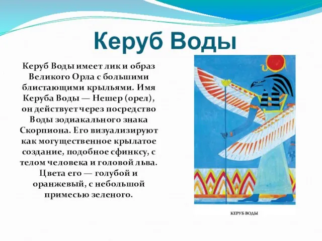 Керуб Воды Керуб Воды имеет лик и образ Великого Орла