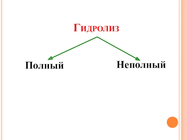 Гидролиз Полный Неполный