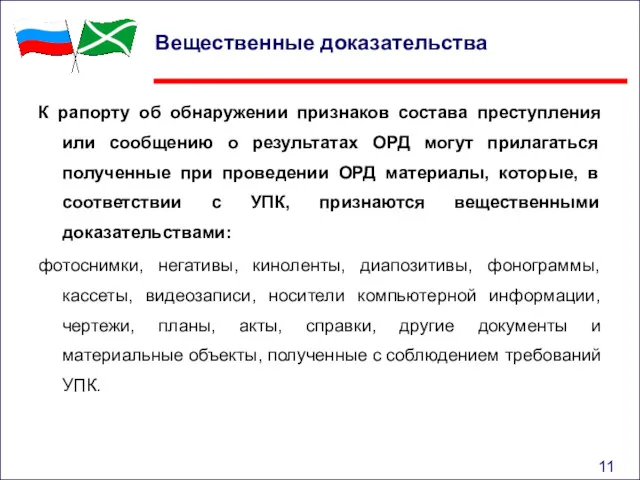 Вещественные доказательства К рапорту об обнаружении признаков состава преступления или