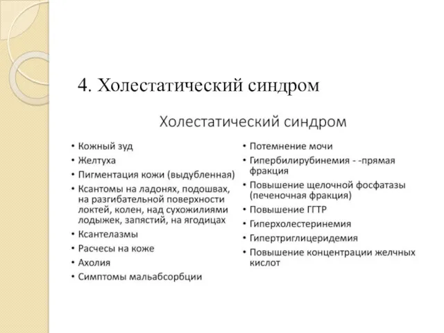 4. Холестатический синдром