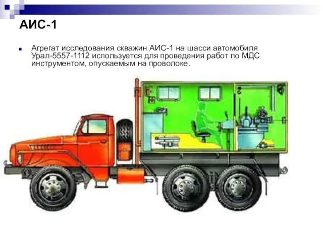 АИС-1 Агрегат исследования скважин АИС-1 на шасси автомобиля Урал-5557-1112 используется