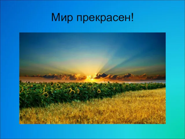 Мир прекрасен!