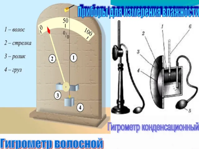 Гигрометр конденсационный Гигрометр волосной Приборы для измерения влажности