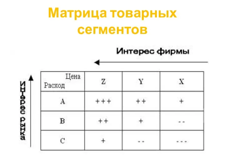 Матрица товарных сегментов