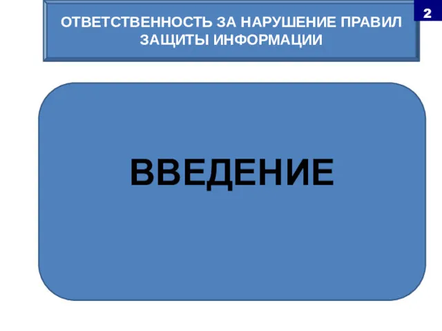 ВВЕДЕНИЕ ОТВЕТСТВЕННОСТЬ ЗА НАРУШЕНИЕ ПРАВИЛ ЗАЩИТЫ ИНФОРМАЦИИ