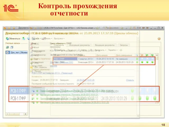 Контроль прохождения отчетности