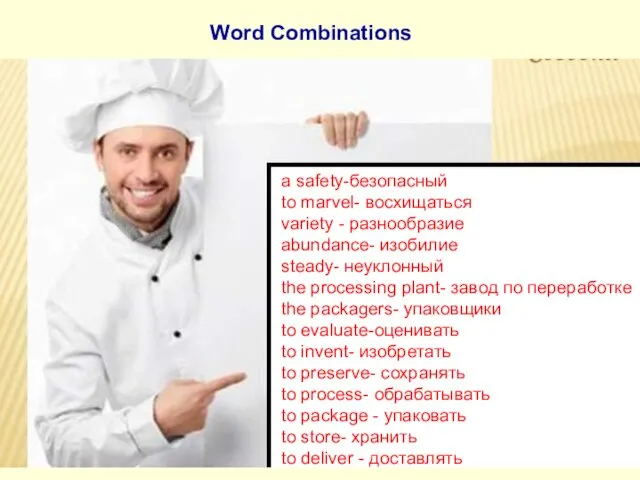 Word Combinations a safety-безопасный to marvel- восхищаться variety - разнообразие