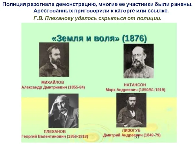 Полиция разогнала демонстрацию, многие ее участники были ранены. Арестованных приговорили