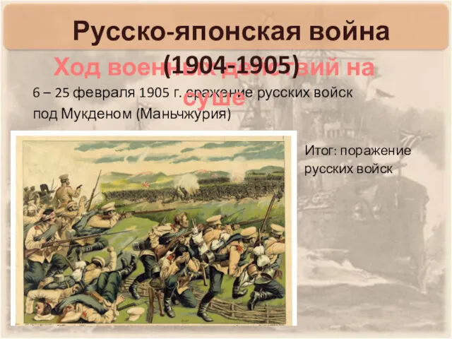 6 – 25 февраля 1905 г. сражение русских войск под