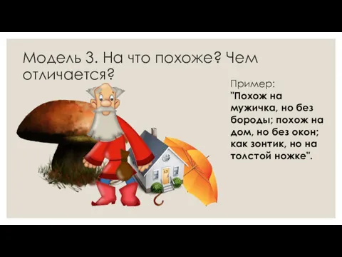 Модель 3. На что похоже? Чем отличается? Пример: "Похож на