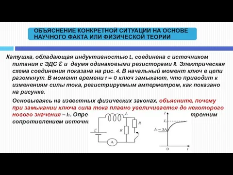 Катушка, обладающая индуктивностью L, соединена с источником питания с ЭДС