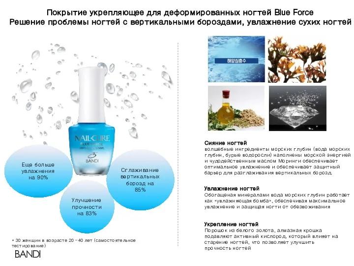 Покрытие укрепляющее для деформированных ногтей Blue Force Решение проблемы ногтей