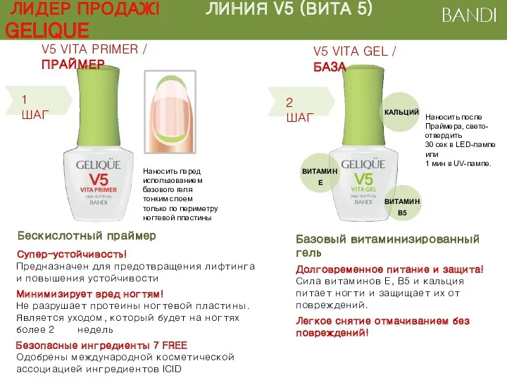 ЛИДЕР ПРОДАЖ! ЛИНИЯ V5 (ВИТА 5) GELIQUE ВИТАМИН E ВИТАМИН