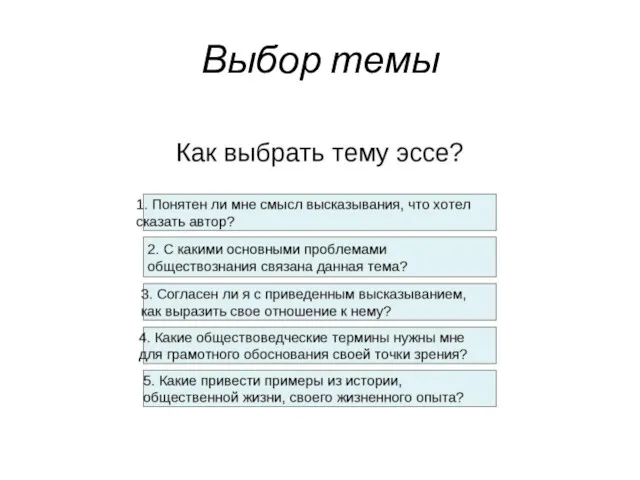 Выбор темы