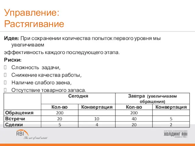 Управление: Растягивание Идея: При сохранении количества попыток первого уровня мы