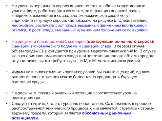 На уровень первичного спроса влияют не только общие маркетинговые усилия