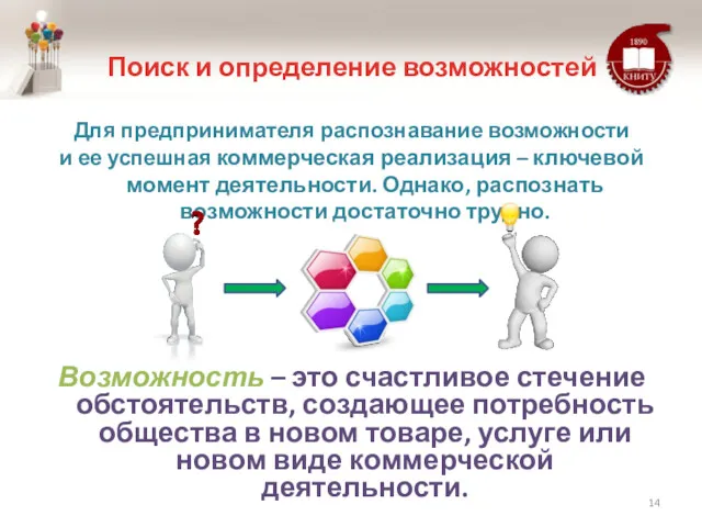 Поиск и определение возможностей Для предпринимателя распознавание возможности и ее