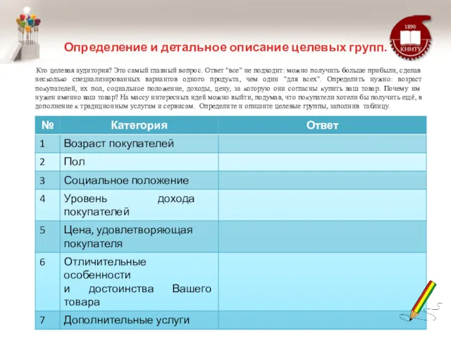 Определение и детальное описание целевых групп. Кто целевая аудитория? Это