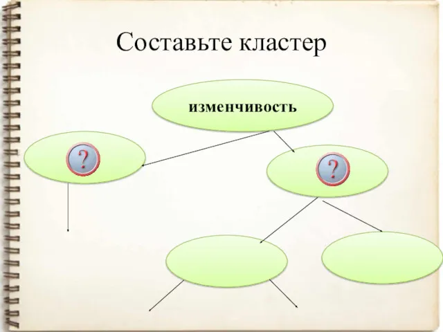 Составьте кластер изменчивость