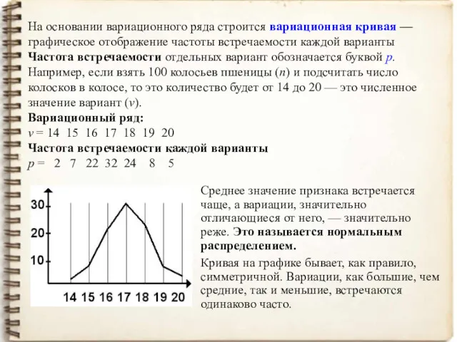 На основании вариационного ряда строится вариационная кривая — графическое отображение