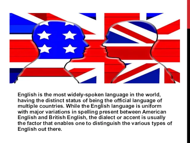 English is the most widely-spoken language in the world, having