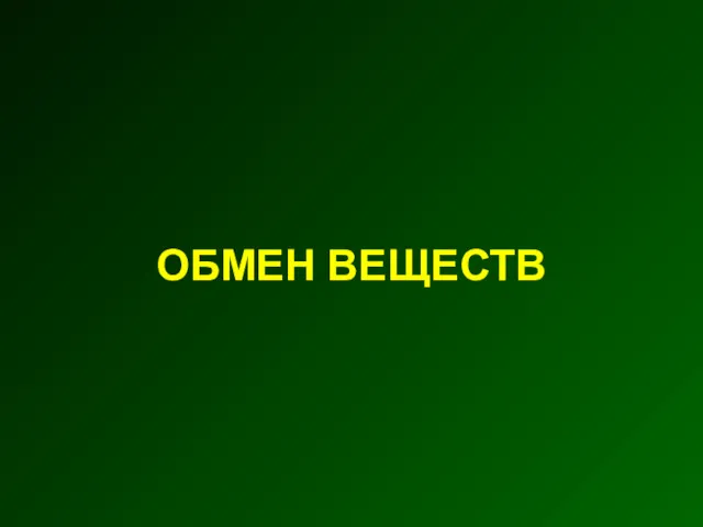 ОБМЕН ВЕЩЕСТВ