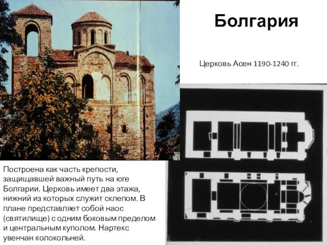 Болгария Церковь Асен 1190-1240 гг. Построена как часть крепости, защищавшей