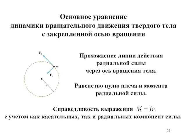 Основное уравнение динамики вращательного движения твердого тела с закрепленной осью