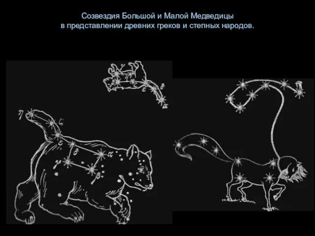 Созвездия Большой и Малой Медведицы в представлении древних греков и степных народов.