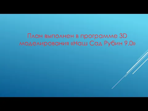 План выполнен в программе 3D моделирования «Наш Сад Рубин 9.0»