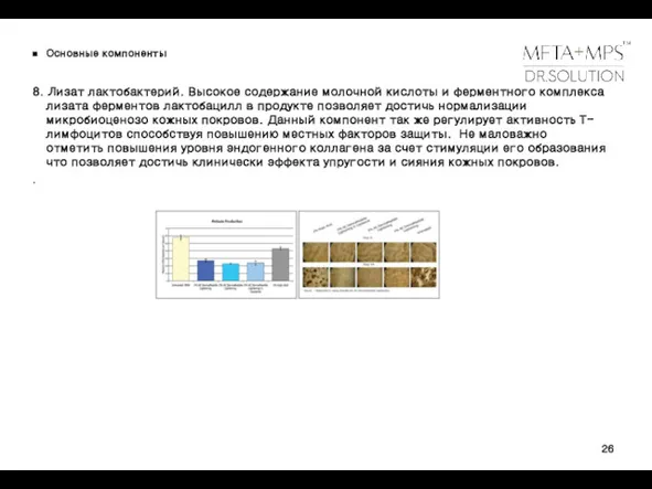 Основные компоненты 8. Лизат лактобактерий. Высокое содержание молочной кислоты и