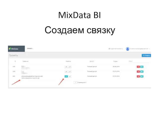 MixData BI Создаем связку