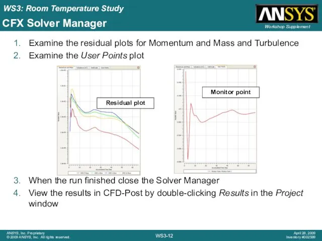 Examine the residual plots for Momentum and Mass and Turbulence